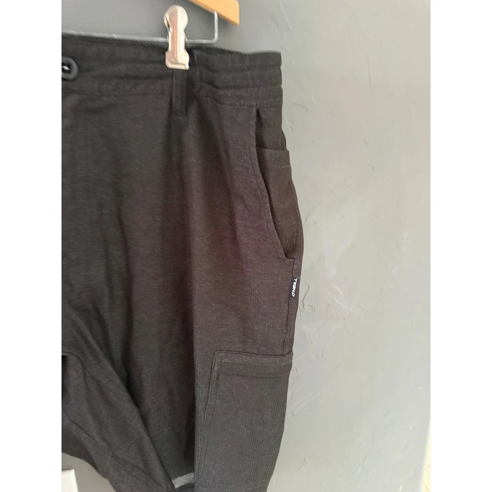 ONeill Crossover Hybrid Shorts Mens 38 Black Heather Stretch Boardshorts Water